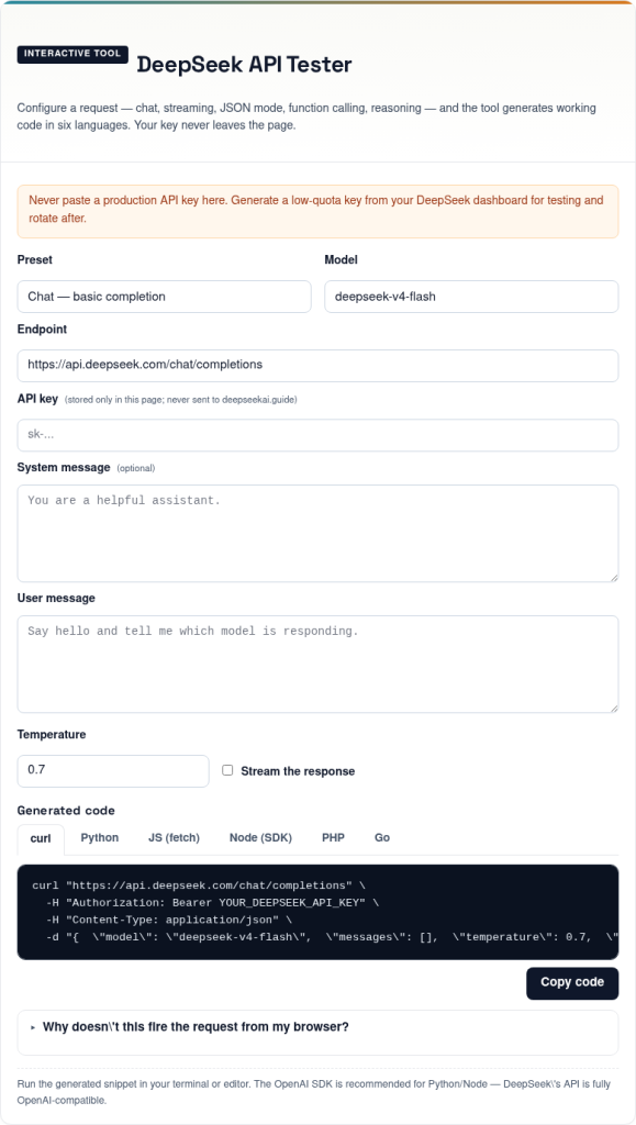 DeepSeek API Tester: Tools & Methods to Validate Calls