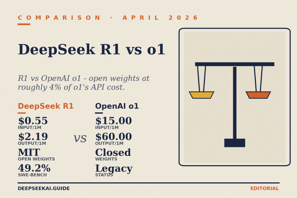 DeepSeek R1 vs OpenAI o1: Benchmarks & Price (2026)